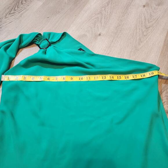 Lauren Ralph Lauren Womens Georgette Gathered Cocktail Party Dress Green Size 14 - Picture 6 of 9